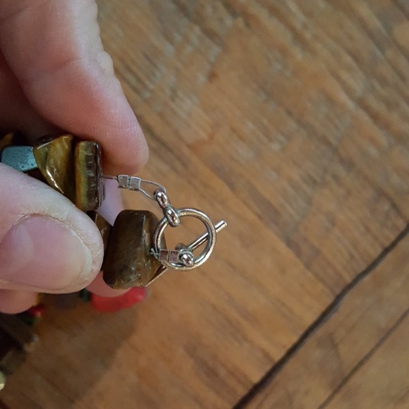 Nice brown and red turquoise chunky stone necklace - Picture 6 of 6